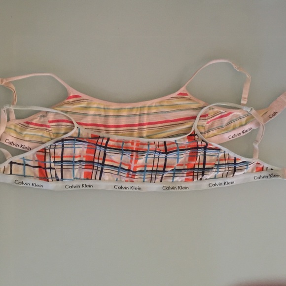 Vintage Striped Checkered Calvin Klein Bralets - Picture 1 of 3